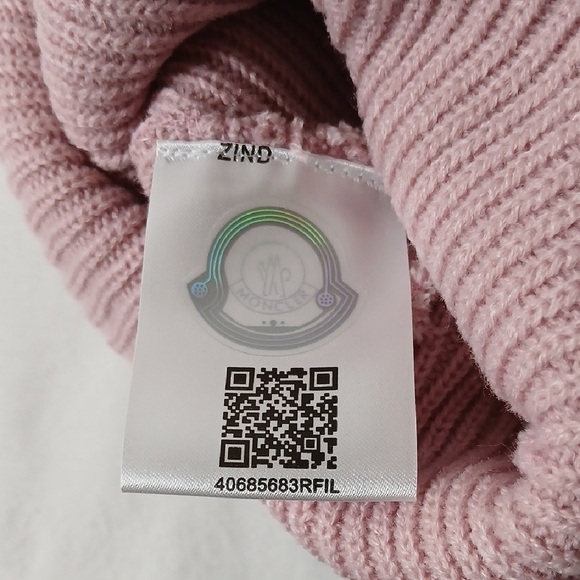 Moncler Light Pink Ribbed Beanie main image 4